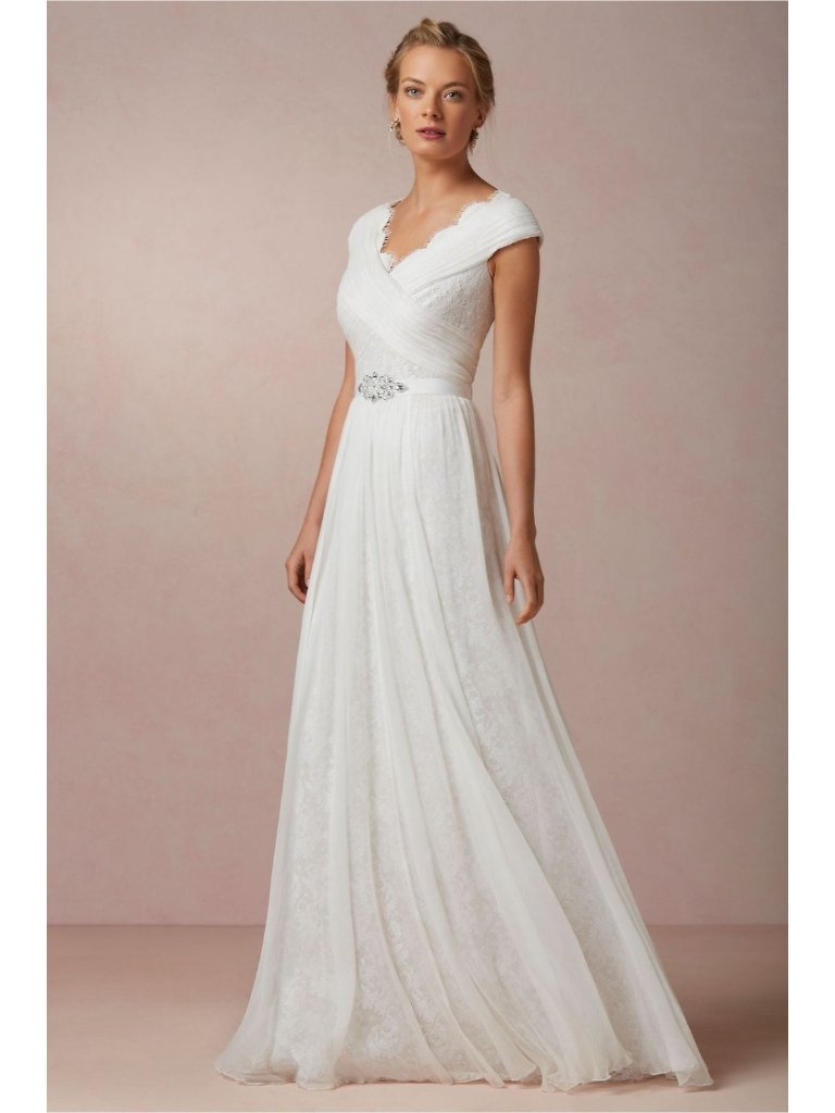 Nwt Tadashi Shoji Halcyon Gown In Ivory Petal Chiffon Lace Maxi Wedding Dress 6